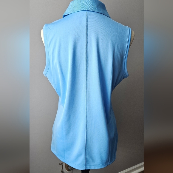NIKE Golf Tour Performace Womens Dri-fit Sleeveless Solid Blue Polo - Picture 2 of 7